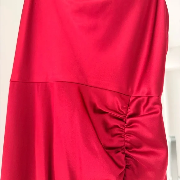 Aqua Bloomingdale’s Red Scarlet Dress ruched dress Sz 4 - Picture 4 of 4